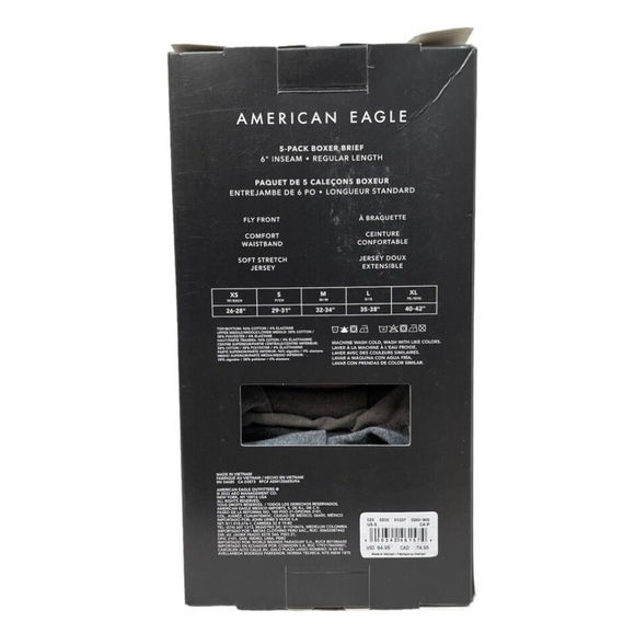American Eagle Boxer Briefs 6" Soft Jersey- Variety Color Pack Of 5 Small S NEW - Picture 3 of 9